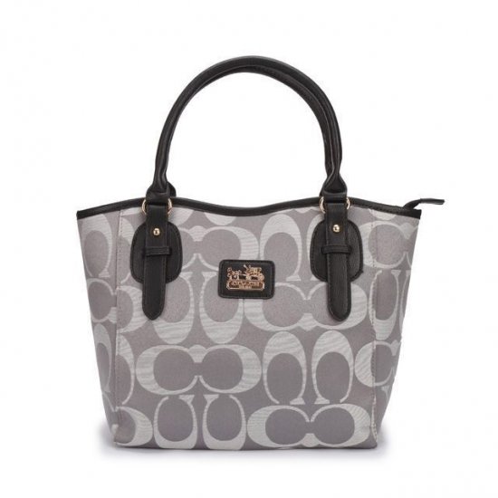 Coach Logo In Monogram Small Grey Totes DCK